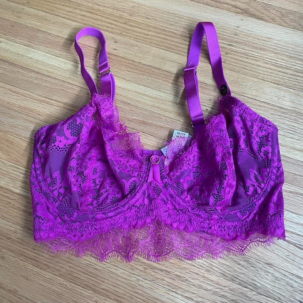 NWT Ann Summers unlined purple lace bra - 32FF